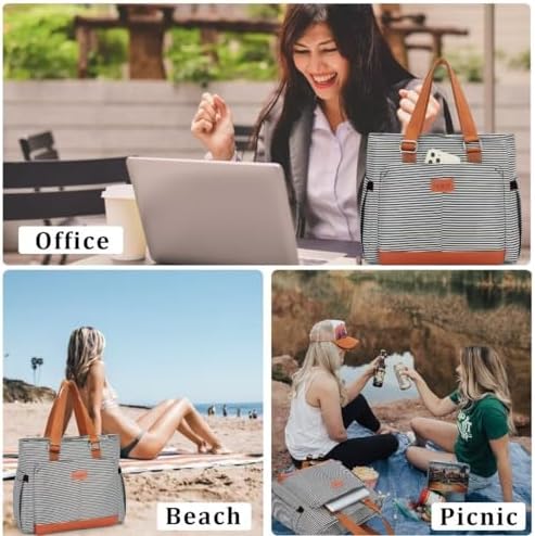 HSHRICH Insulated Lunch Bag Women - Large Tote Lunch Box For Work