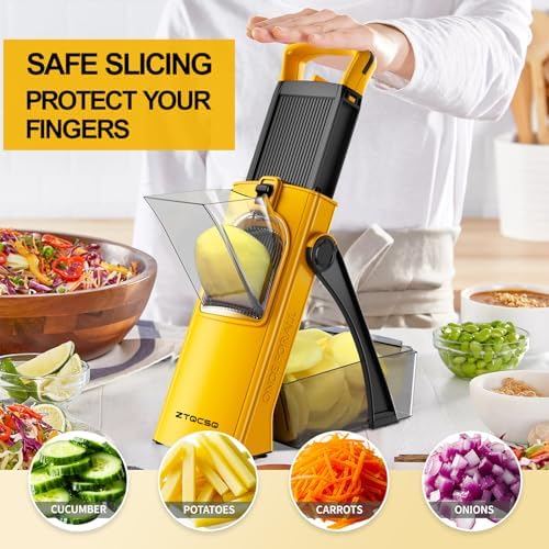 All in 1 Upgraded Version Safe Mandoline Slicer for Kitchen, Veggie Slicer