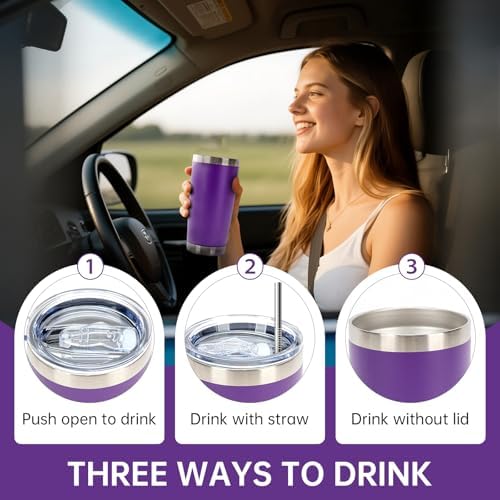IEOVIEE 32 Pack 20oz Stainless Steel Insulated Bulk Tumblers with Lid&Straw