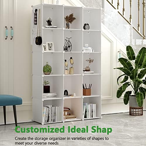 C&AHOME 16 Cube Storage Organizer Cube Shelves Units Storage Cubes, Milky