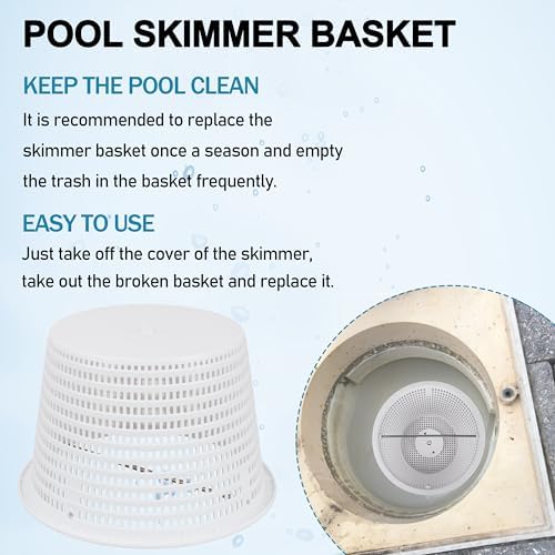 8'' Pool Skimmer Basket with Handle, for Pentair 08650-0007Z Sta-Rite U-3