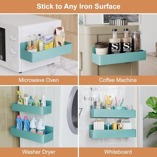 Mystozer Magnetic Spice Rack for Refrigerator Blue, 2 Pack