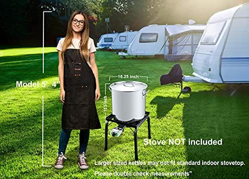 CONCORD 53 QT Stainless Steel Stock Pot w/Basket. Heavy Kettle. Cookware for Boiling