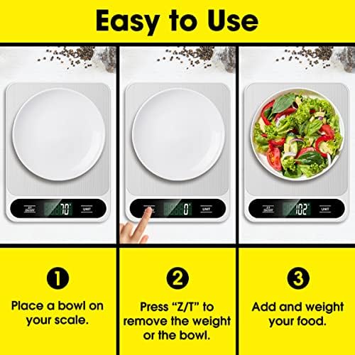 Mik-Nana Food Scale White, 22lb/10kg Digital Kitchen Scale Grams and Ounces