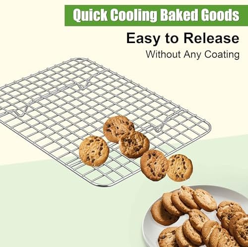 Homikit Stainless Steel Cooling Rack Set for Quarter Sheet Pan, 12x9 Inch