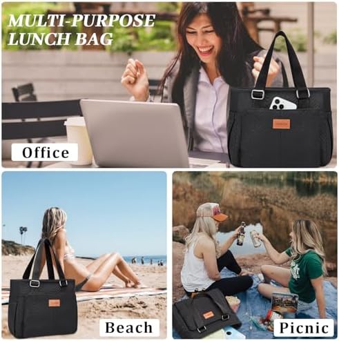 HSHRICH Insulated Lunch Bag Women - Large Tote Lunch Box For Work