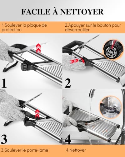 MASTERTOP Adjustable Mandoline Food Slicer,Vegetable Slicer Fruit Cutter