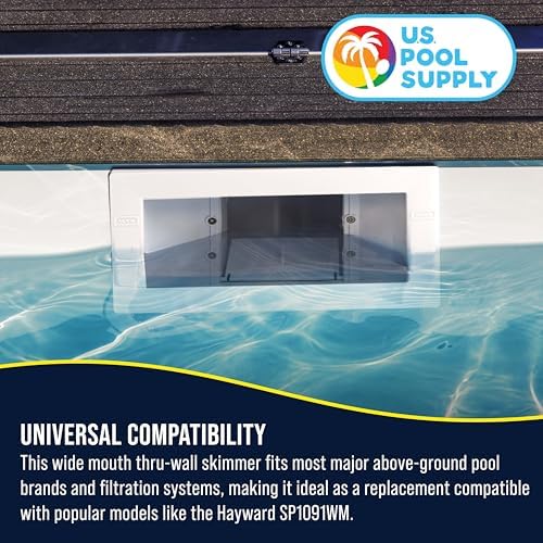 U.S. Pool Supply Wide Mouth Thru-Wall Above Ground Pool Skimmer Kit