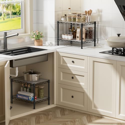 SINGAYE Small Shelves Kitchen Storage Shelf Wire Shelving Metal Adjustable