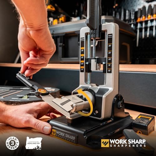 Work Sharp Professional Precision Adjust Elite Knife Sharpener Kit - Complete Sharpening System for Kitchen, Pocket & Hunting Knives - Premium Angle-Guided Sharpening