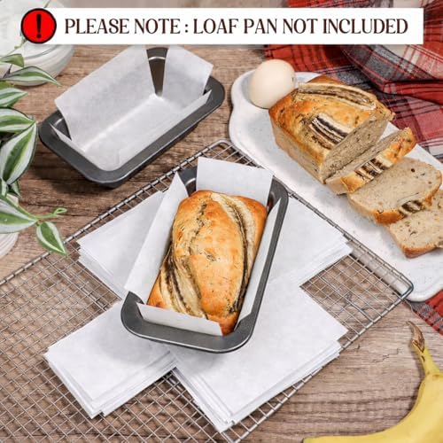 Webake 200Pcs Unbleached Parchment Paper Mini Loaf Pan Liners for 6x3 Small Banana Bread Pan, Original Precut, Non Toxic Baking Papers