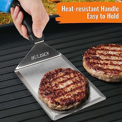 HULISEN Stainless Steel Spatula 2 pcs, 6 x 5 Inch Heavy-Duty Metal Turner