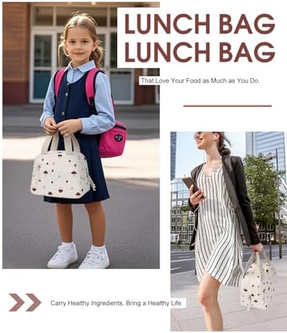 Lunch Bag for Women, Corduroy Small Insulated Lunch Box