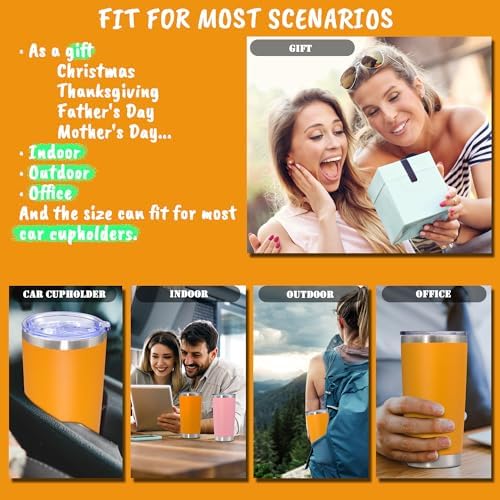 20 oz Tumbler Insulated Tumblers Stainless Steel Coffee Mug,Orange 1PCS
