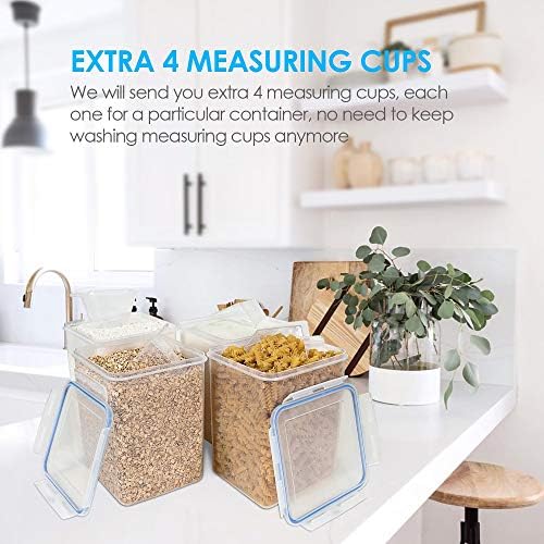 Vtopmart 5.2L Flour Sugar Storage Containers, 4 PCS, Blue