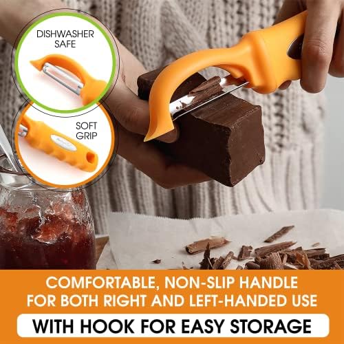 Spring Chef Swivel Potato Peeler for Kitchen w/ Soft Grip Handle, Mango