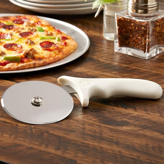 American Metalcraft 4" White Plastic Handle Pizza Cutter