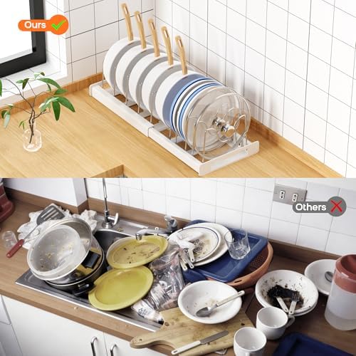 Nigelia 22" Expandable Pots and Pans Lid Organizer Under Cabinet (2 Pack)