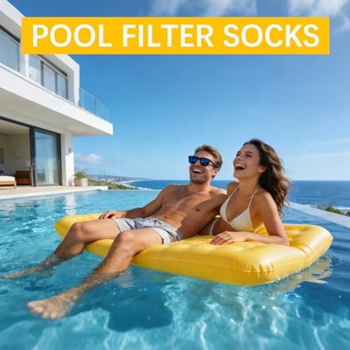 45 Pack Pool Filter Socks for Skimmer Baskets, Reusable Pool Skimmer Socks for Above Ground or Inground Pools Filter Protecting Fine Mesh Screen Basket Sock for Collecting Leaves, Branches, Debris
