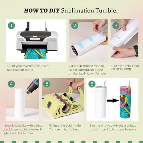 Joyclub 20 oz Sublimation Tumbler Blank 16 Pack Flat Edge Skinny Straight