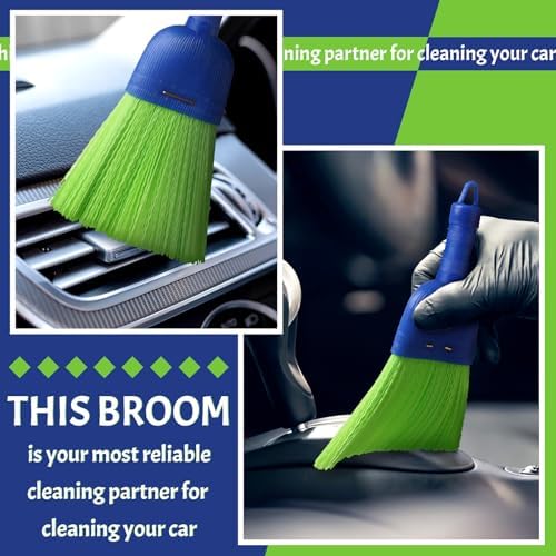 Domensi 1 Pcs Whisk Broom Poly Fiber Hand Brush with Hang Hole Car Cleaning