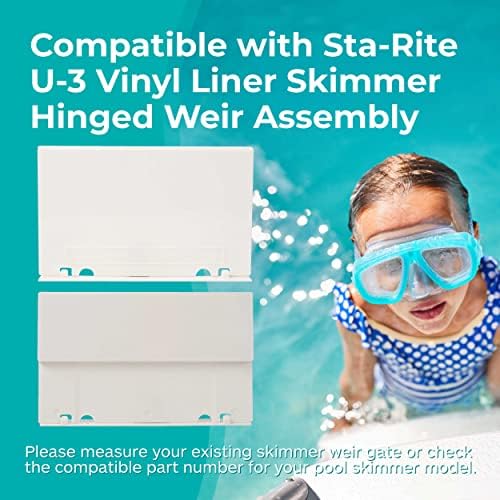 Calvana (2-Pack) Exact Replacement Part Number 08650-0022 Off-White Weir Gate Assembly - Sta-Rite U-3 Vinyl Liner Skimmer Hinged Weir Assembly - 8 1/2 Inches x 5 1/8 Inches