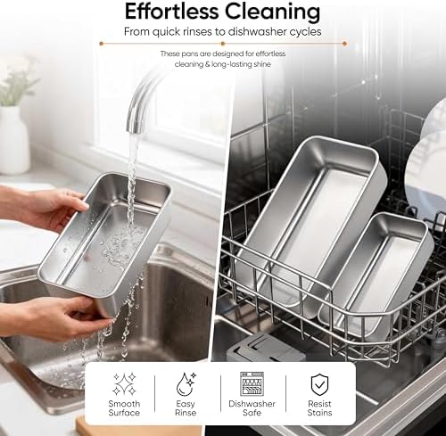 LIANYU Loaf Pan Set, 9x5Inch Bread Pans & 6.3x3.5Inch Mini Bread Baking Pan