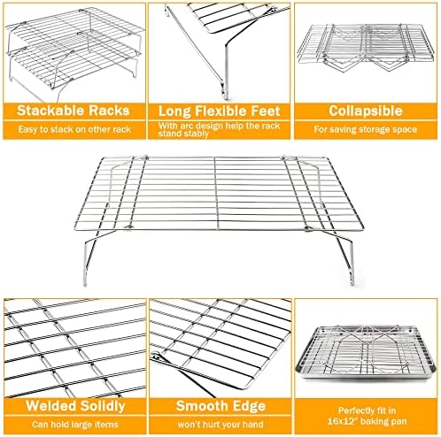 TeamFar Cooling Rack, 15"x10" Stainless Steel Wire Rack