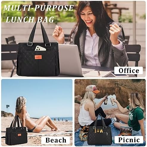 HSHRICH Insulated Lunch Bag Women - Large Tote Lunch Box For Work