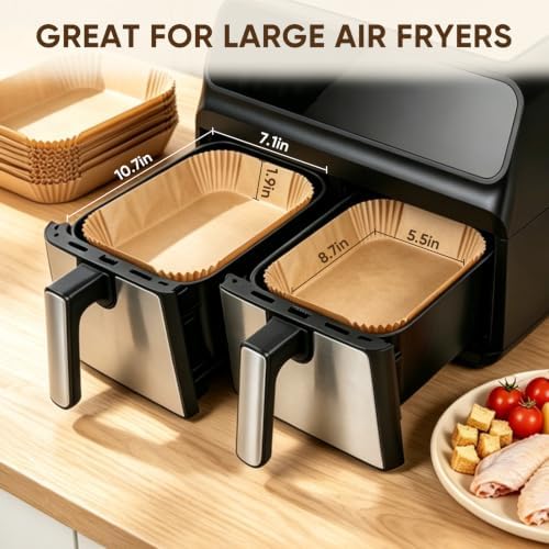 200 PCS Loaf Pan Liners for Baking Bread 9x5 Inch, Non-Stick Loaf Pan Parchment Liners, Oil Proof Air Fryer Liners Disposable, Unbleached Parchment Paper for Air Fryer Basket, Daily Baking Use, Oven