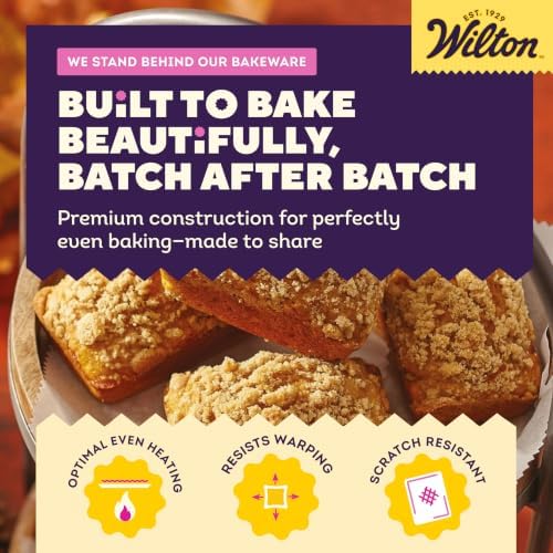 Wilton Gold Non-Stick Mini Loaf Pan, Made Without PFAS, 8-Cavity