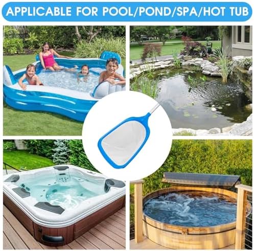 TidyMister Pool Skimmer Hot Tub Skimmer Spa Net with 12'' Aluminum Pole Ultra Fine Mesh Pool Net Accessories Leaf Skimmer for Small Pools Fine Debris