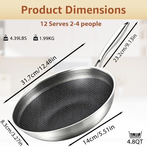 LOLYKITCH 12 Inch Hybrid Nonstick Wok with Lid | Ceramic Coating