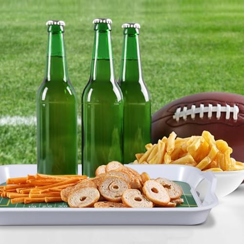 Yungyan 2 Pcs Plastic Football Serving Trays with Handles Sport Trays