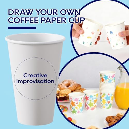 LITOPAK 210 Pack 16 oz Paper Cups, White Disposable Coffee Cups