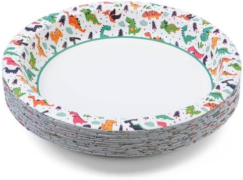 Glad for Kids Dinosaur Disposable Paper Plates, 8.5 Inch 26 Count