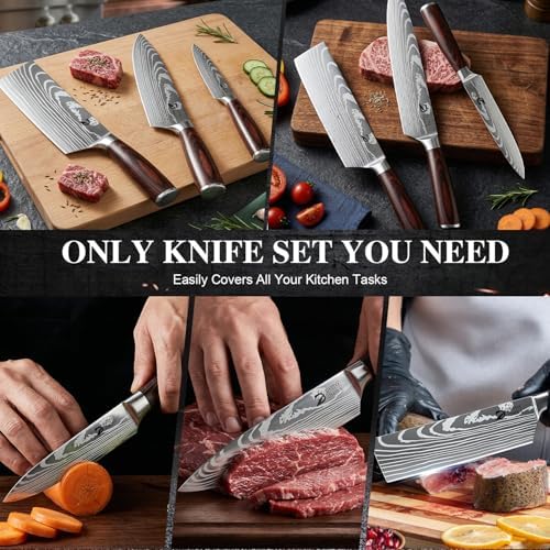 Dfito Kitchen Knife Set 3 Pieces, Professional Chef Knives Set Gift Box