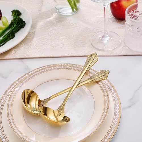 KEAWELL Premium Luxury 2-Piece 7.5-Inch Gravy Ladle Set (2, Gold)