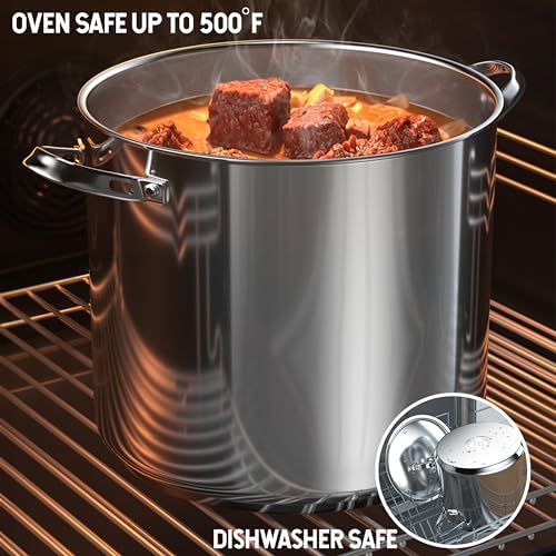 Cooks Standard 12 Quart Large Stainless Steel Stock Pot with Lid