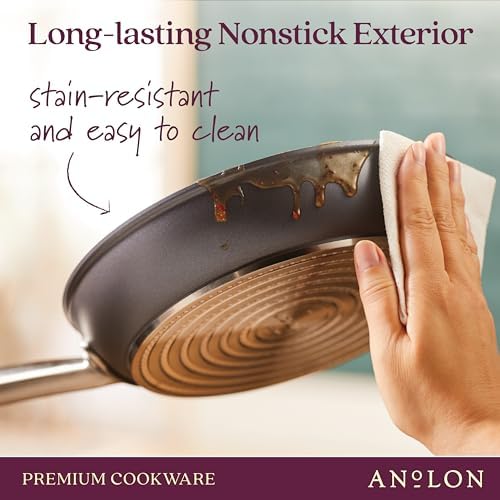 Anolon Accolade Forged Hard Anodized Nonstick Frying Pan/Skillet, 8 Inch, Moonstone Gray