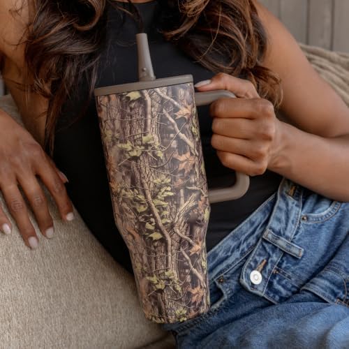HydroJug Traveler 40oz, Insulated Tumbler with Handle & Straw, Woodland