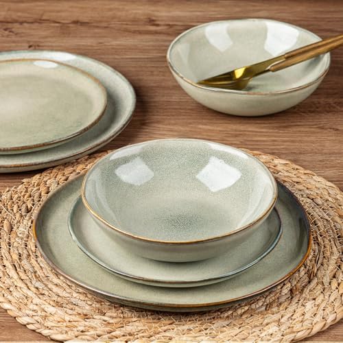 AmorArc Ceramic Cereal Bowls Set of 6, 24 oz Handmade Stoneware Bowls Set for Cereal Soup Salad, Stylish Kitchen bowls for Meal, Dishwasher & Microwave Safe, Reactive Glaze
