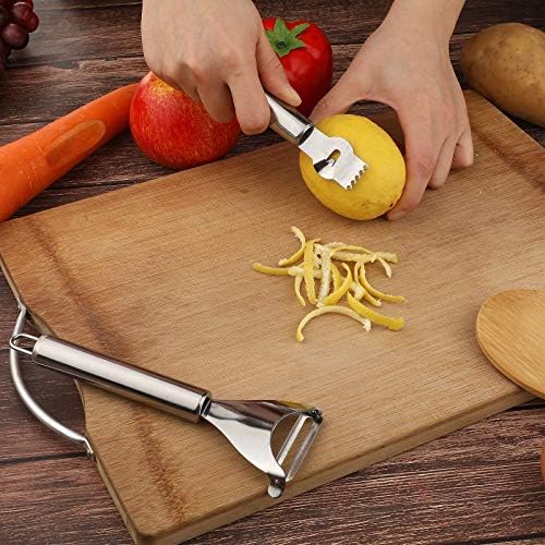 Patelai 2 Pcs Lemon Orange Peeler Stainless Steel Citrus Zester Tool