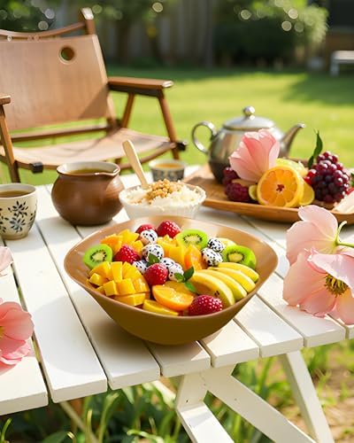bUCLA 50Pack Gold Plastic Serving Bowls - 16oz Disposable Serving Bowls for Party Dessert/Ice Cream/Salsa/Snack