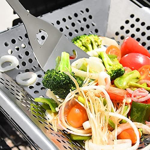 Grill Basket- Stainless Steel Grilling Basket for Indoor and Outdoor Use
