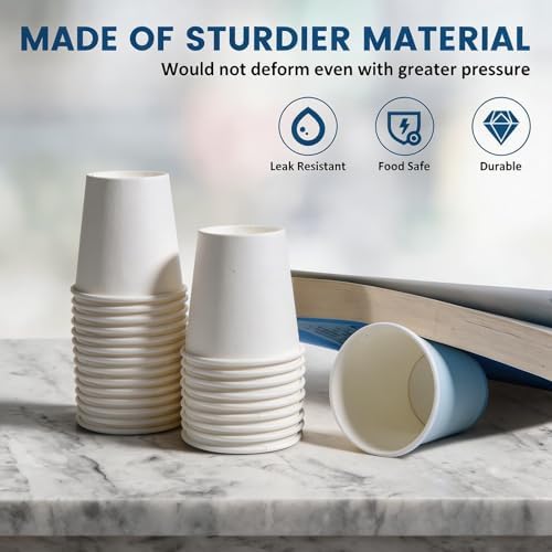 MOUMOULIFE Disposable Paper Coffee Cups 3 oz 300 Count, Bathroom Cups, White Mouthwash Cups, Leak-Proof Small Paper Cups For Mouthwash & Daily Use, Home & Travel