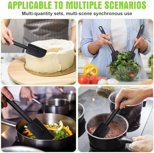 Meekoo 5 Pcs 10 Inch Rubber Spatula High Heat Resistant Silicone Spatula