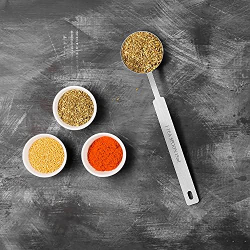 Long Handle Measuring Spoons 15ml, Premium Stainless Steel Metal Spoon, Tablespoon & Coffee Scoop, for Accurate Measure Liquid or Dry Ingredients, for Cooking Baking