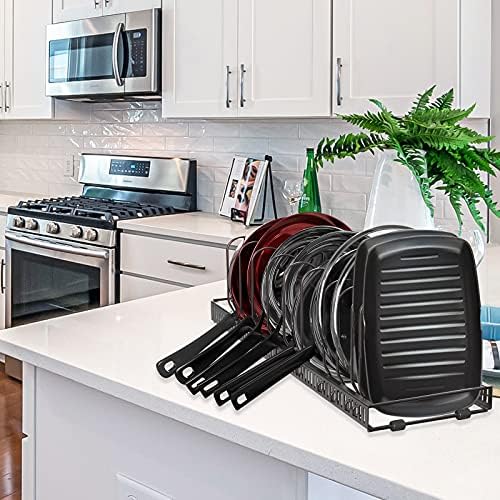 Puricon Expandable Adjustable Pot Pan Organizer for Cabinet with 10 Divider