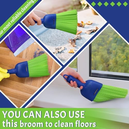 Domensi 6 Pcs Whisk Broom Poly Fiber Hand Brush with Hang Hole Car Cleaning